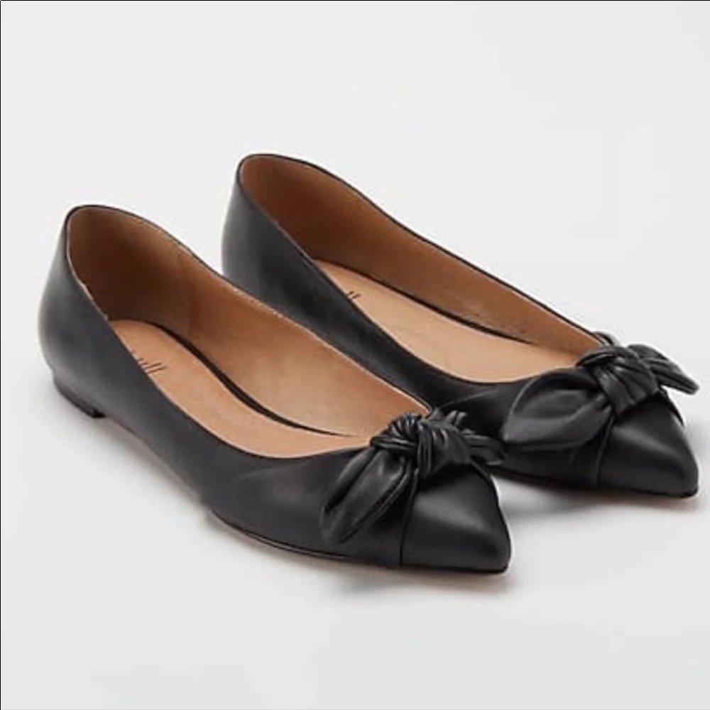 J.Jill Simone Bow BlackLeather Flats 9.5